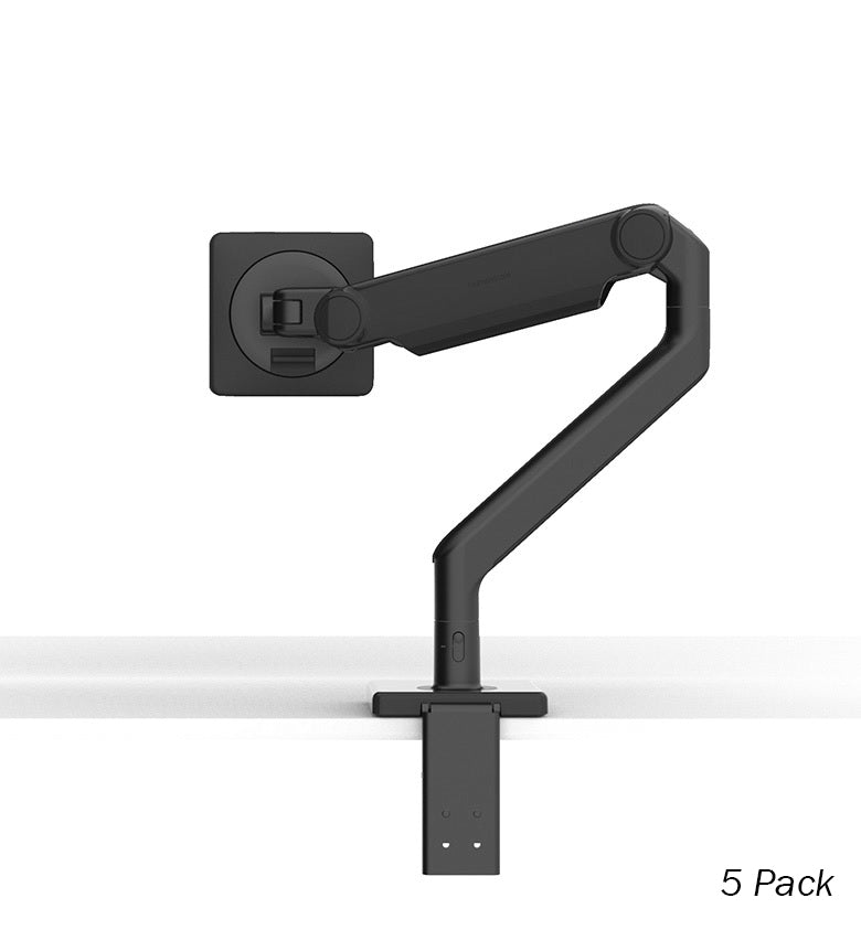 Humanscale M8.1 (Dual) Crossbar Monitor Arm using an Angled/Dynamic arm link, Clamp Mount in Black | Conford IT