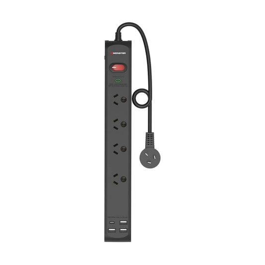 Monster 4-Port Surge+USB Black Monster