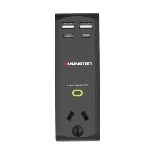 Monster 1-Port+USB Surge Black | Conford IT