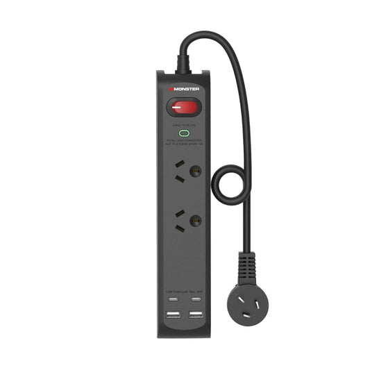 Monster 2-Port Surge+USB Black Monster