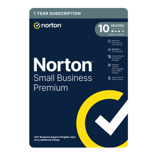 Norton Small Business Premium – 1 User, 10 Devices, 1 Year Subscription