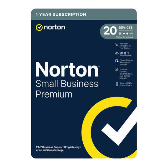Norton Small Business Premium – 1 User, 20 Devices, 1 Year Subscription