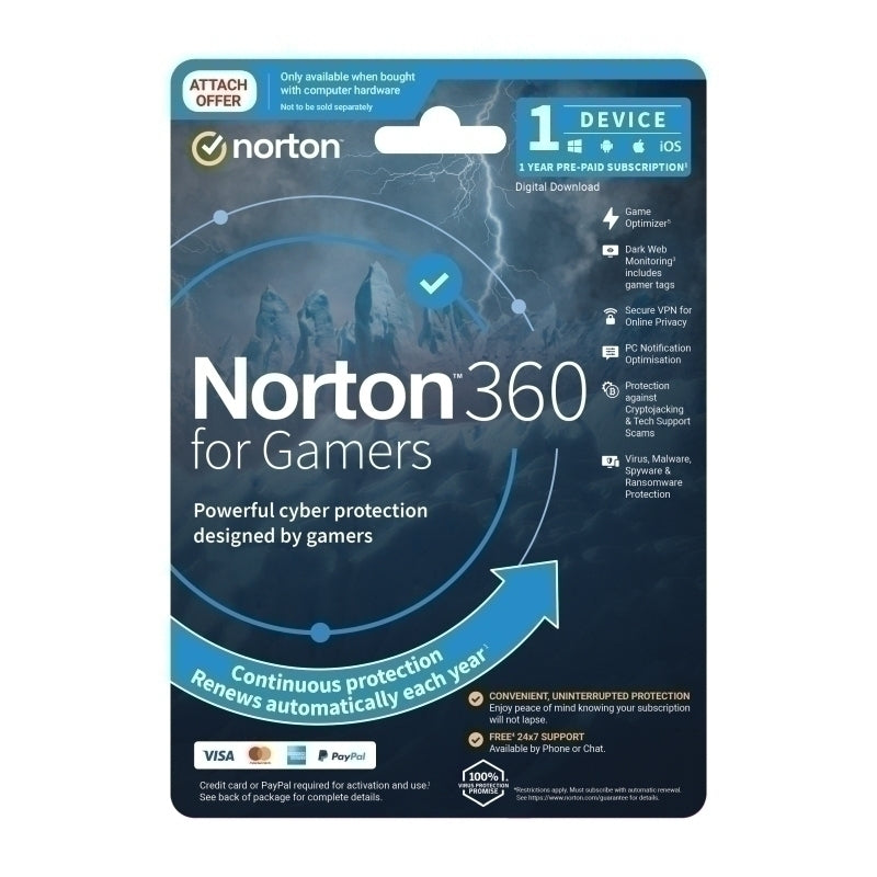 Norton 360 Gamer 1U 1D 1 Yr | Conford IT