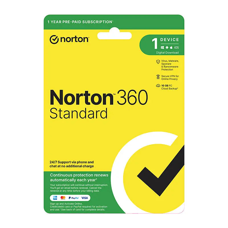 Norton 360 Standard – 1 User, 1 Device, 1 Year Subscription (Digital Key) Norton
