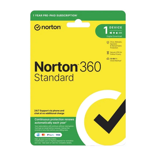 Norton 360 Standard – 1 User, 1 Device, 1 Year Subscription Norton