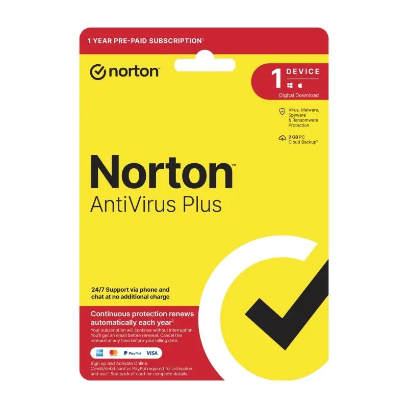 Norton AntiVirus Plus – 1 User, 1 Device, 1 Year Subscription Norton