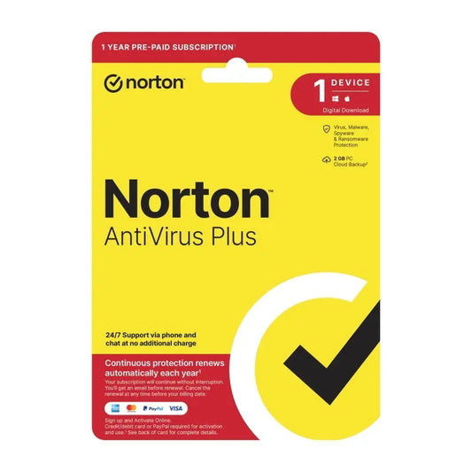 Norton AntiVirus Plus – 1 User, 1 Device, 1 Year Subscription Norton