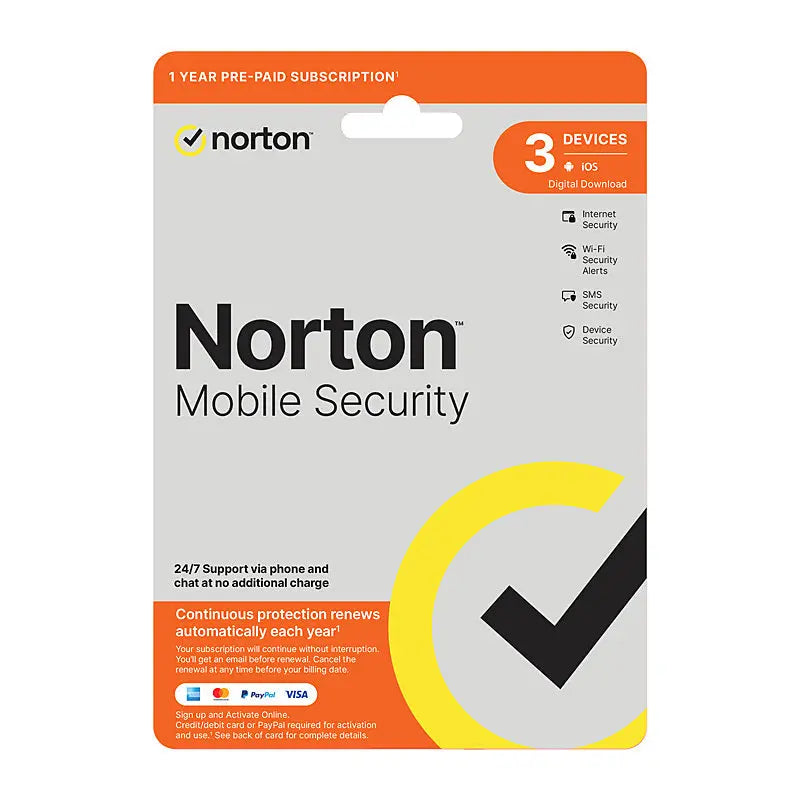 Norton Mobile Security – 1 User, 3 Devices, 1 Year Subscription (Digital Key) Norton