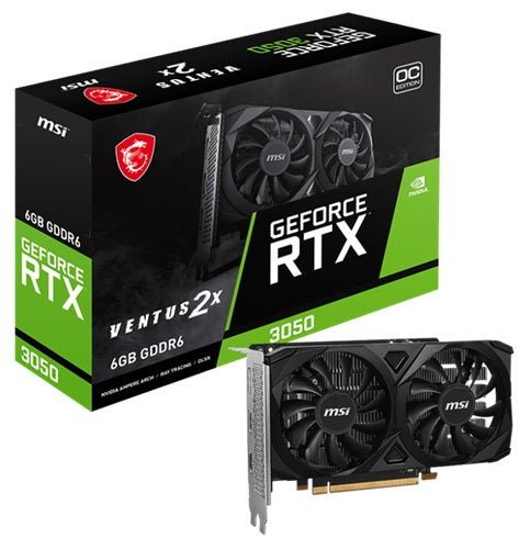 MSI GeForce RTX 3050 Ventus 2X 6GB OC GDDR6 GPU, PCIe 4.0
