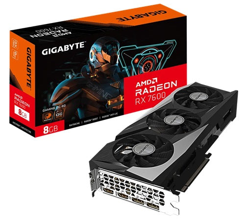 Gigabyte RX 7600 GAMING OC 8GB GDDR6 GPU, PCIe 4.0, 3Yr Warranty