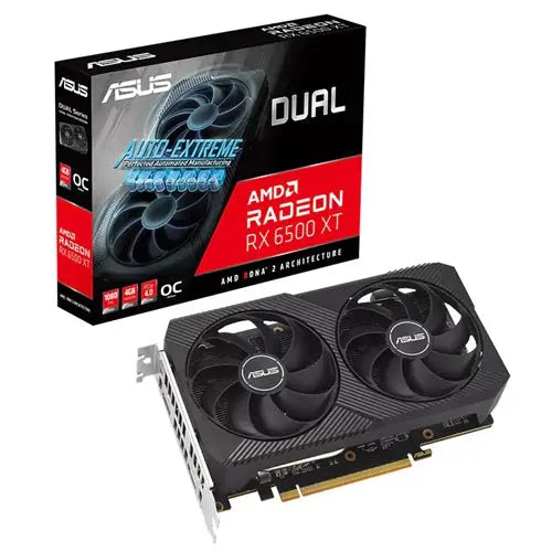 ASUS Dual Radeon RX 6500 XT OC Edition 4GB V2 Graphics Card Asus