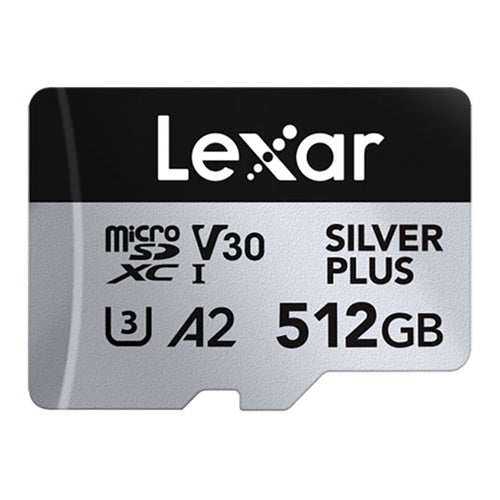 Lexar Silver Plus 512GB MicroSDXC UHS-I U3 – Up to 205MB/s Read