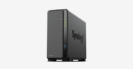 Synology DS124 1-Bay DiskStation NAS – Realtek RTD1619B, 1GB DDR4 RAM, 2 Year Warranty