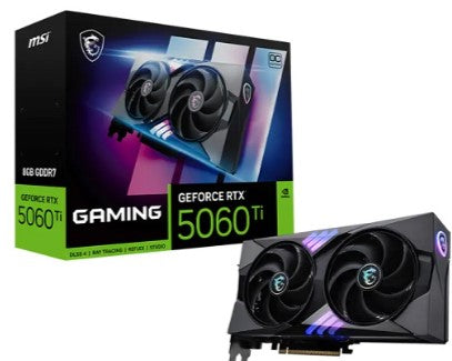 MSI RTX 5060 Ti Gaming OC 8GB GDDR7 GPU, PCIe 5.0, 3 Yr Warranty