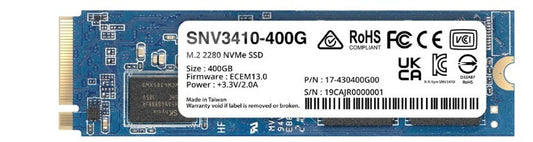 Synology SNV3410-400G 400GB M.2 NVMe SSD – PCIe 3.0, 5 Year Warranty