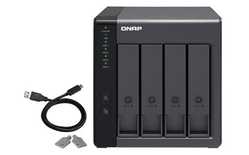 QNAP TR-004 4-Bay USB-C DAS Enclosure (Diskless) – Hardware RAID for NAS & PC