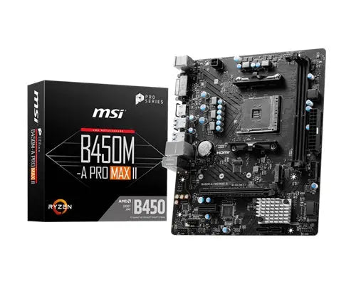 MSI B450M-A PRO MAX II AM4 mATX Motherboard, DDR4, 3Yr Warranty MSI
