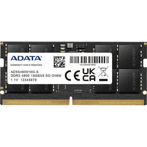 Adata 16GB DDR5 4800MHz SODIMM – CL40, 1.1V, Lifetime Warranty Adata