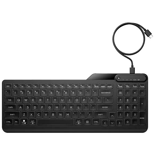 HP 405 Backlit Wired Keyboard – Multi-Device, 1-Year Warranty (7N7C1AA) Hewlett Packard