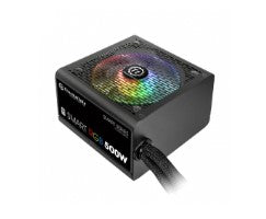 Thermaltake Smart RGB 500W Power Supply, 80 Plus, 120mm Fan, ATX, RGB Lighting, 5Y Warranty