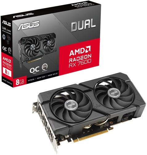 ASUS DUAL RX 7600 EVO 8GB GDDR6 – PCIe 4.0, HDMI 2.1, 3x DisplayPort