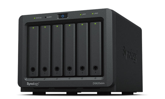 Synology DS620slim 6-Bay NAS – Compact, Dual-Core, Expandable RAM
