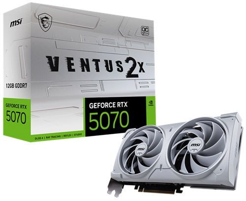 MSI RTX 5070 VENTUS 2X OC WHITE – 12GB GDDR7, PCIe 5.0, 3Yr Warranty