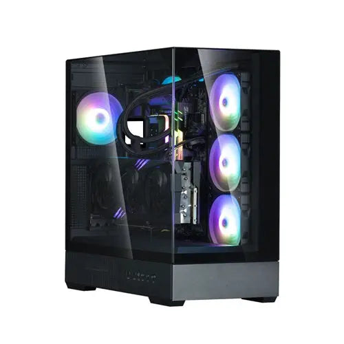 Zalman P40 PRISM Black Mid-Tower Case, Glass Panel, ARGB Fan Zalman