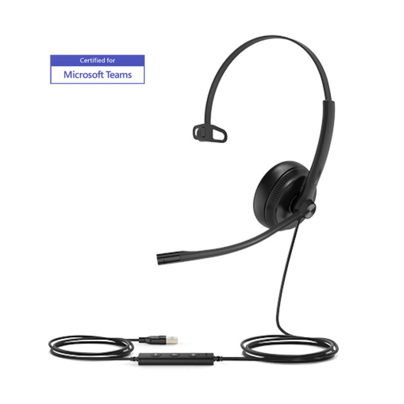 Yealink UH34 Mono USB-A Headset – Ultra Lightweight, MS Teams Certified