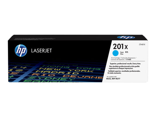 HP 201X CYAN TONER - HIGH YIELD - APPROX 5K PAGES - M252, M277 | Conford IT